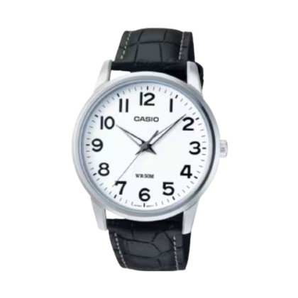 Casio General MTP-1303L-7BVDF Analog White Dial Leather Men Watch